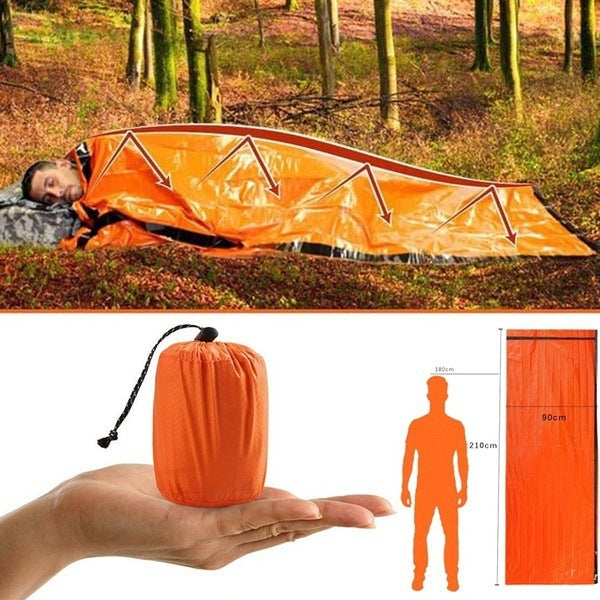 Emergency Sleeping Bag Aluminized Orange Outdoor